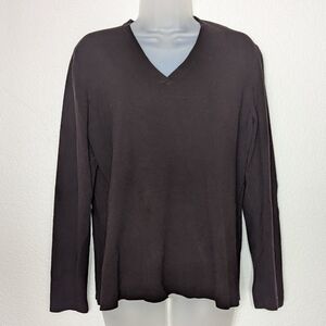 Chico's Sweater Brown V-neck  Women's  Size 3 (XL)‎